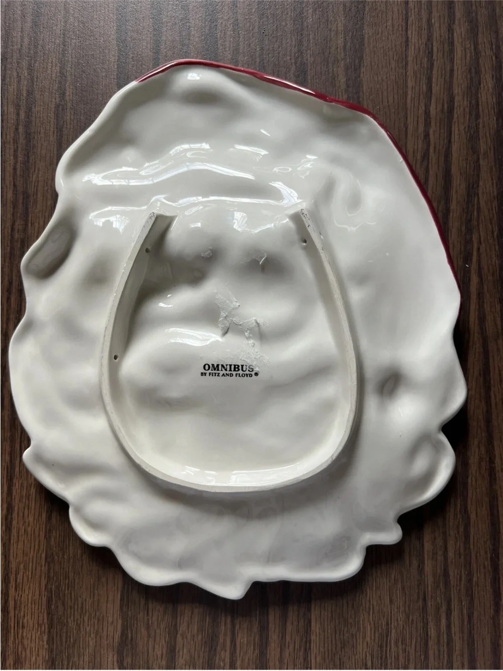 Vintage Fitz and Floyd Holiday Santa Face Ceramic Canape Serving Plate